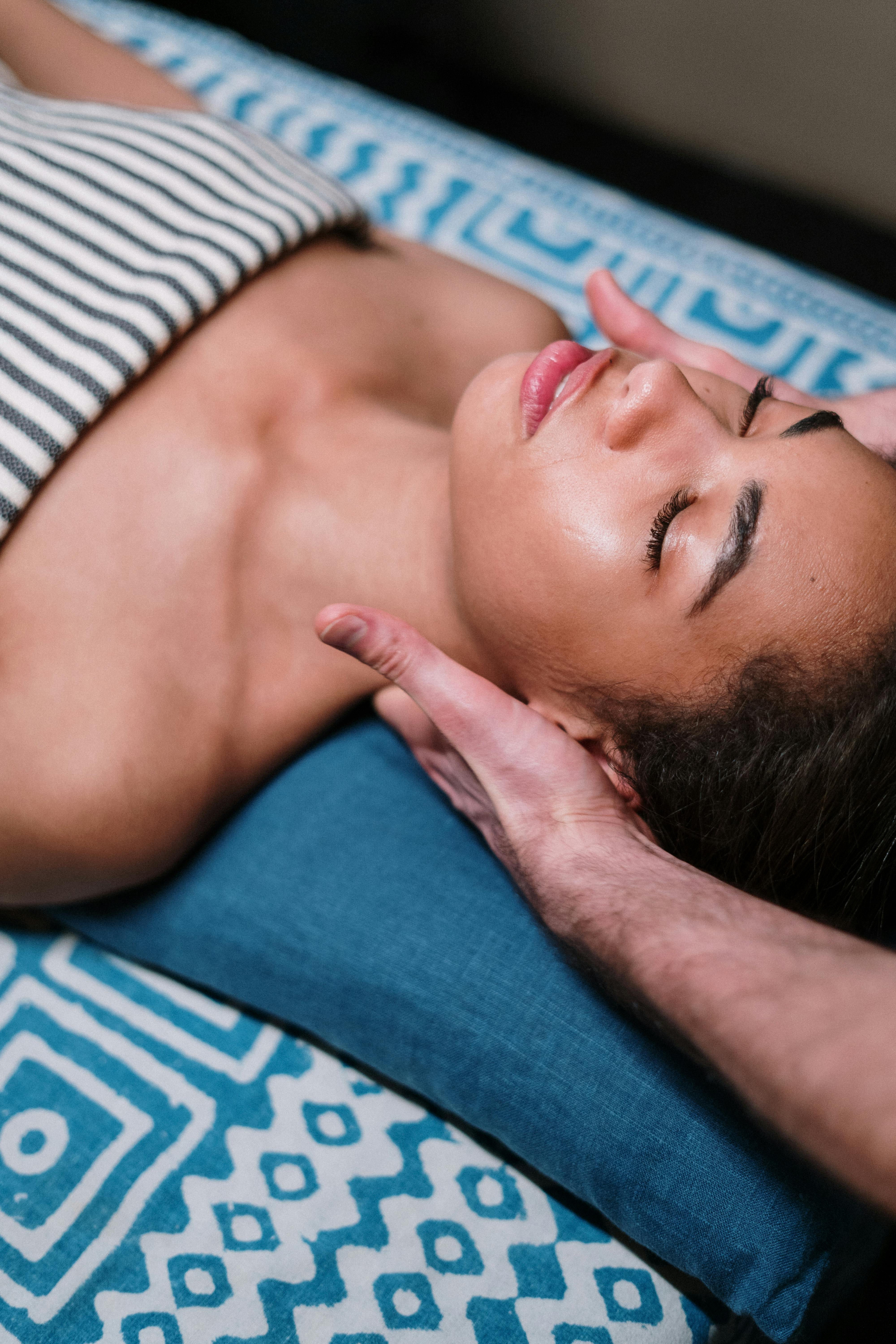 Reiki energy healing session with crystals